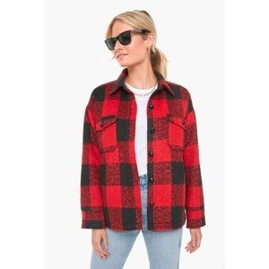 Tuckernuck Red and Black Buffalo Plaid Shacket
